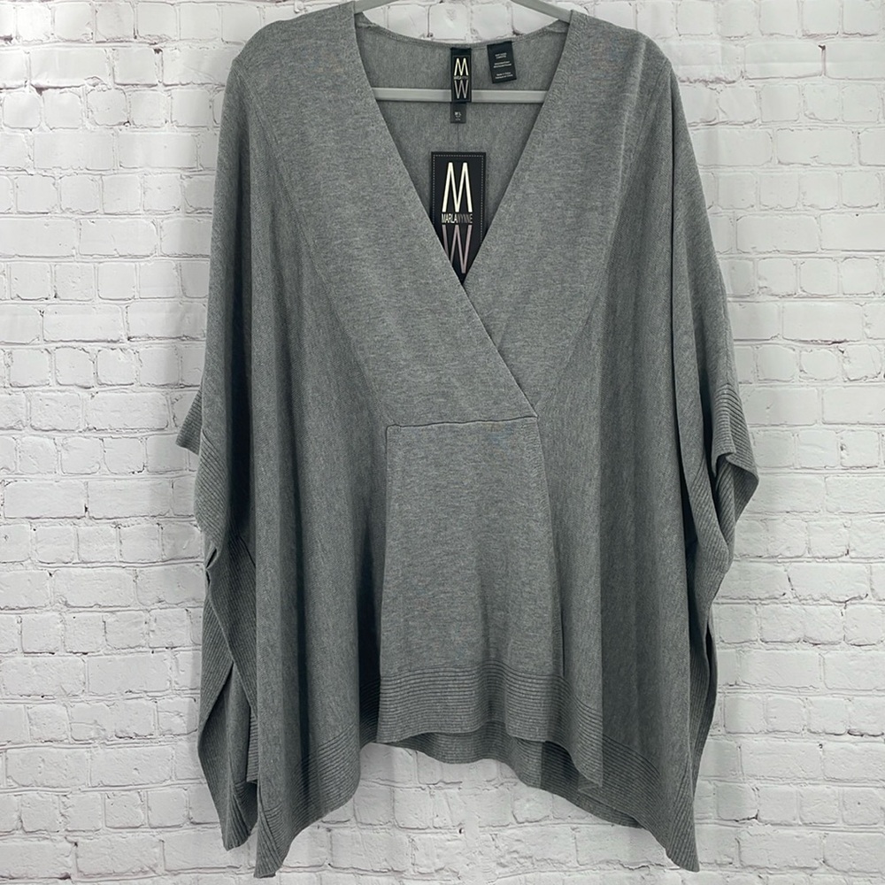 Marla Wynne NWT Everywhere Sweater Oversized Poncho Slouchy Wide Sleeve M/L Top